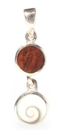 Load image into Gallery viewer, Shivaauge Sono Holz Silberanhänger lang Anhänger 925er Sterling Silber Shiva Auge Eye Damen
