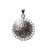 Load image into Gallery viewer, Silberanhänger Ornamente Halbkugel Anhänger 25 mm Sterling Silber 925er Unisex Schmuck
