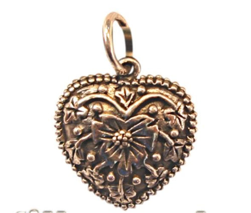 Silberanhänger Herz Blumenmuster Anhänger Sterling Silber 925er Damen Schmuck