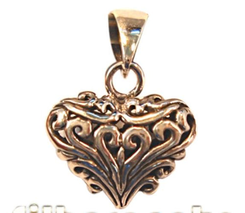 Silberanhänger Herz verziert Anhänger Sterling Silber 925er Unisex Schmuck