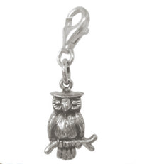 Load image into Gallery viewer, Silberanhänger Eule Charm Anhänger 925er Sterling Silber Unisex Schmuck
