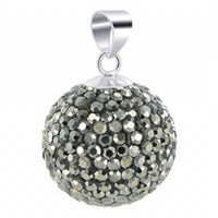 Cargar imagen en el visor de la galería, Glitzerschmuckset weiß Kristall Glitzerkugel Anhänger Ohrringe Zirkonia 925er Silber Damen Schmuck
