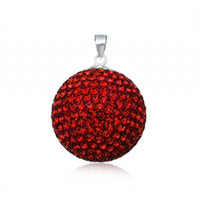 Cargar imagen en el visor de la galería, Glitzerschmuckset Rubin rot Kristall Glitzerkugel Anhänger Ohrstecker Zirkonia 925 Silber Damen
