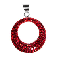 Load image into Gallery viewer, Glitzer Kristall Silberanhänger Kreis Ausstanzung Anhänger 925er Silber Damen Schmuck

