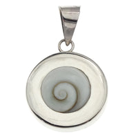 Load image into Gallery viewer, Shivaauge Silberanhänger massiv 20 mm rund Anhänger 925er Sterling Silber Shiva Auge Damen Schmuck
