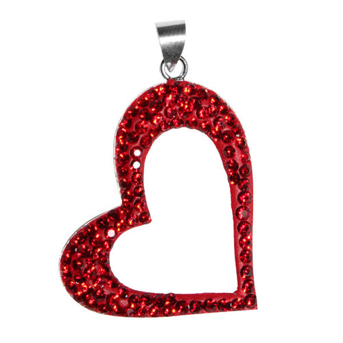 Glitzer Kristall Herz rot Silberanhänger Anhänger 925er Silber Damen Schmuck