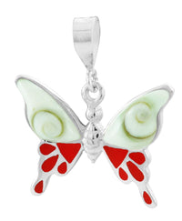 Load image into Gallery viewer, Shivaauge Silberanhänger Schmetterling Koralle Raisin Anhänger 925er Sterling Silber Damen Schmuck
