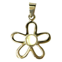 Load image into Gallery viewer, Silberanhänger Blume Anhänger Perlmutt Muschel 925er Sterling Silber schillernd weiß Damen Kette
