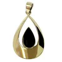 Load image into Gallery viewer, Silberanhänger Tropfen Anhänger Onyx Silber schwarz
