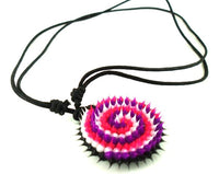 Load image into Gallery viewer, Silikonkette Kette weiß lila rosa Silikon schwarz Baumwolle verstellbar Spirale Stachelkette
