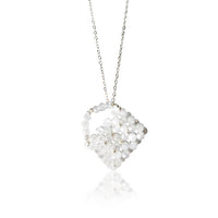 Cargar imagen en el visor de la galería, Brass Kette Glaskristalle Handtasche weiß facettiert silber nickelfrei Glitzer Schmuck
