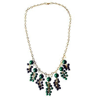 Load image into Gallery viewer, Kette Kugeln Trauben grün schwarz Brass Edelsteine Kristalle nickelfrei Ethno Designer Schmuck
