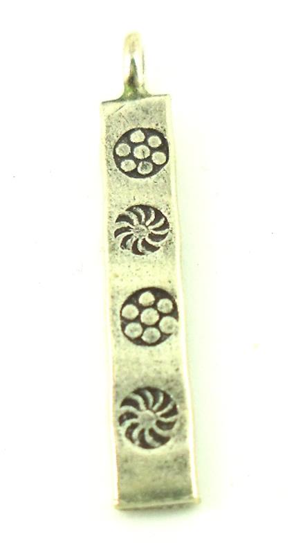 Silberanhänger Hill Tribe Rechteck Muster schmal Anhänger Sterling Silber 925er Damen Schmuck