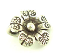 Load image into Gallery viewer, Silberanhänger Hill Tribe Punkte Blume 12 mm Anhänger Sterling Silber 925er Damen Schmuck

