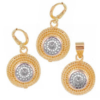 Cargar imagen en el visor de la galería, Brass Schmuck Set Ohrringe Anhänger Damen nickelfrei halbe Kugel
