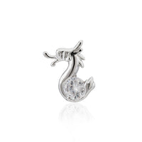 Cargar imagen en el visor de la galería, Zirkonia Anhänger Silberschmuck 925er Sterling Silber Fassung Drache weiß
