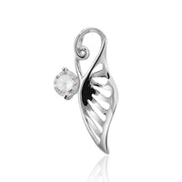 Cargar imagen en el visor de la galería, Zirkonia Anhänger Silberschmuck 925er Sterling Silber Fassung Blatt
