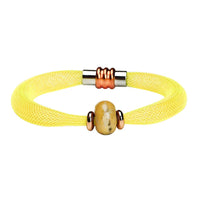 Load image into Gallery viewer, Set Kette Armband Stein Perle Nylon Schlauch Magnetverschluss zweilagig nickelfrei bunt neon
