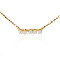 Cargar imagen en el visor de la galería, Set Kette Ohrringe 18 karat vergoldet Ketten Perlen Bogen nickelfrei weiß Reihe
