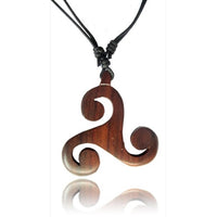 Load image into Gallery viewer, Celtic Viking braun Narra Holz Kette Triskele Halskette
