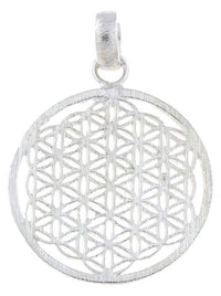 Load image into Gallery viewer, Silberanhänger 36 mm Blume des Lebens Anhänger Sterling 925er Silber matt
