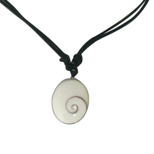 Shiva eye necklace, oval, 2 cm x 2.2 cm, waxed cotton, adjustable.