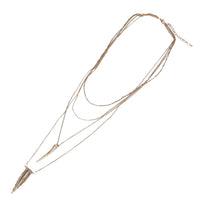 Load image into Gallery viewer, Brass Kette goldfarben dreiteilig Stein spitz Stäbe  ca. 55cm Länge
