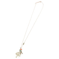 Load image into Gallery viewer, Brass Kette goldfarben Baum Vogel Herz Perle Anhänger Hope ca. 46cm Länge
