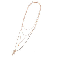 Cargar imagen en el visor de la galería, Brass Kette goldfarben fein Anhänger 3-Teilig Horn braun Länge ca 45 cm
