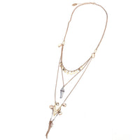 Cargar imagen en el visor de la galería, Brass Kette 3-Teilig goldfarben fein Stein blau schimmernd Plättchen rund Perlen ca 45 cm
