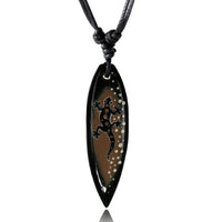 Load image into Gallery viewer, Surferkette braun gelb schwarz Gecko Holzkette Sonoholz Unisex verstellbar
