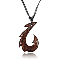 Load image into Gallery viewer, Holzkette Haken Widerhaken Zickzack Gravur Sonoholz Baumwolle Unisex verstellbar
