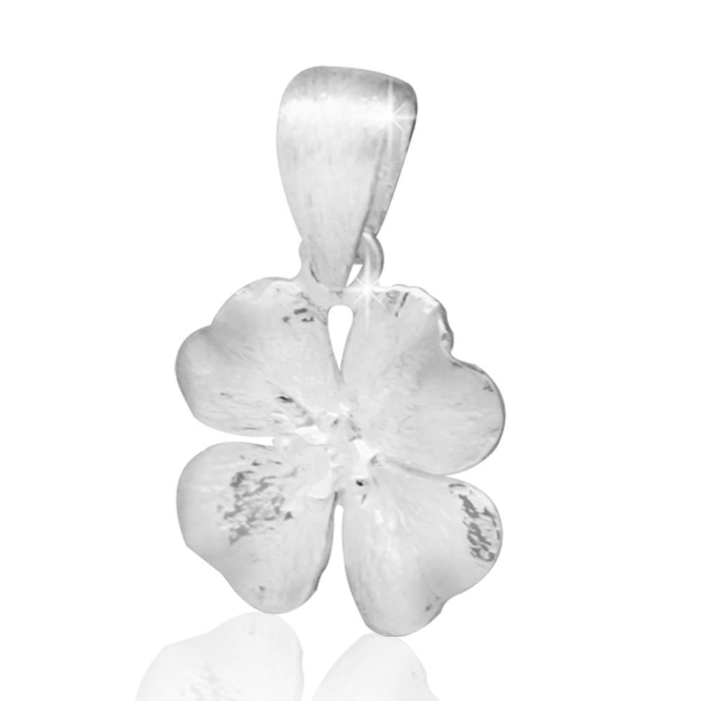 Silberanhänger 15 mm vierblättrig Blume Anhänger Sterling Silber 925er Damen Schmuck