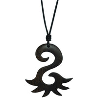 Load image into Gallery viewer, Kette, Braun, aus Sono Holz, spiegelverkehrtes S mit Zacken Anhänger, 5,2x4,1cm, verstellbare Baumwollkette
