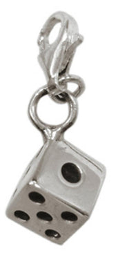 Load image into Gallery viewer, Silberanhänger Würfel Charm Anhänger 925er Sterling Silber Unisex Schmuck
