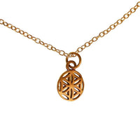 Load image into Gallery viewer, Messing Brass Anhänger Blume des Lebens antik gold silber Kette flower of life

