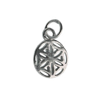 Load image into Gallery viewer, Messing Brass Anhänger Blume des Lebens antik gold silber Kette flower of life
