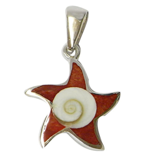 Seestern Anhänger mit Shivaauge und Raisin, ca. 1,5cm Ø 925er Sterlingsilber