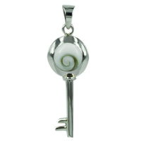 Load image into Gallery viewer, Shivaauge Anhänger 3 cm schlüsselförmig ca. 1,1 cm Ø 925er Sterlingsilber Silberanhänger

