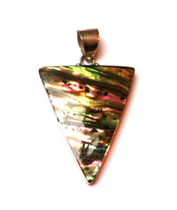 Load image into Gallery viewer, Abalone Perlmutt Muschel Silberanhänger Anhänger Kette 925er Sterling Silber Unisex Schmuck Dreieck
