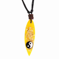 Load image into Gallery viewer, Surferkette Muschel Splitter Holz Resin Baumwolle verstellbar Yin Yang bunt
