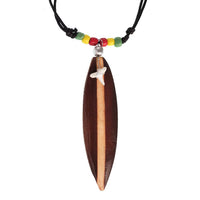Load image into Gallery viewer, Surferkette Haifzahn Surfbrett rund Holz Muschel verstellbar
