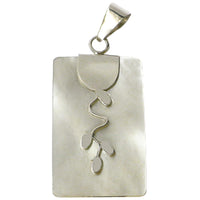 Load image into Gallery viewer, Perlmutt-Anhänger, rechteckiger Damenanhänger aus 925er Sterlingsilber und Perlmutt, mit Silberverzierung, ca. 33 x 22mm
