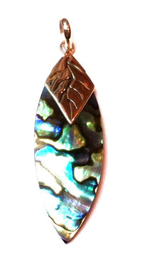 Load image into Gallery viewer, Abalone Perlmutt Muschel Silberanhänger Anhänger Kette 925er Sterling Silber Unisex Schmuck Blatt
