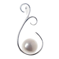 Load image into Gallery viewer, Schnörkel Zuchtperle 40 mm Perlenanhänger spiralig Silberanhänger 925er Sterling Silber Anhänger
