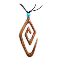 Load image into Gallery viewer, HolzketteTürkis verstellbar Baumwolle Kette Holz Spirale Thors Hammer Anker
