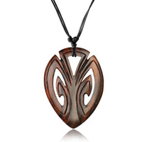 Load image into Gallery viewer, HolzketteTürkis verstellbar Baumwolle Kette Holz Spirale Thors Hammer Anker
