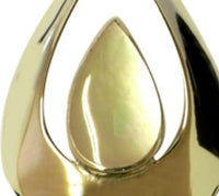 Load image into Gallery viewer, Close-up of a shiny, gold-colored abstract sculpture with a smooth teardrop design, reminiscent of the Silberanhänger Tropfen Anhänger Perlmutt Muschel Silber crafted from 925 Sterling Silber.

