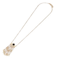 Load image into Gallery viewer, Brass Kette gold Anhänger Stein schwarz Ketten Raute ca.45cm
