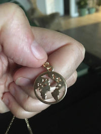 Load image into Gallery viewer, Anhänger 925 Sterling Silber Welt Karte Erde Globus
